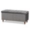 Baxton Studio Kaylee Grey Velvet Upholstered Tufted Storage Ottoman Bench 160-9934 - alternate 1